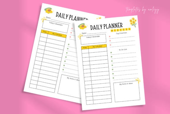Download Retro Aesthetic Daily Planner Template - Aesthetic daily planner Collection