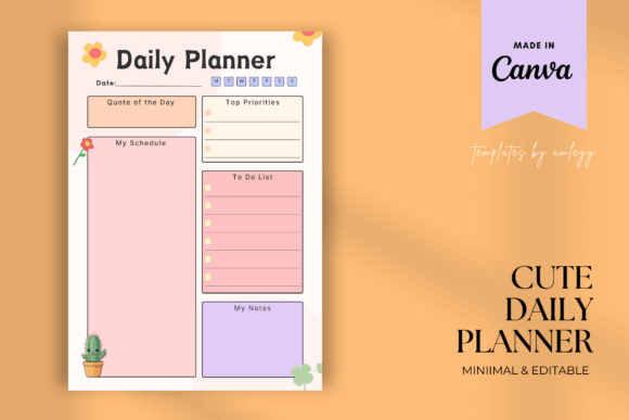 Download Cute Aesthetic Daily Planner Template - Aesthetic daily planner Collection