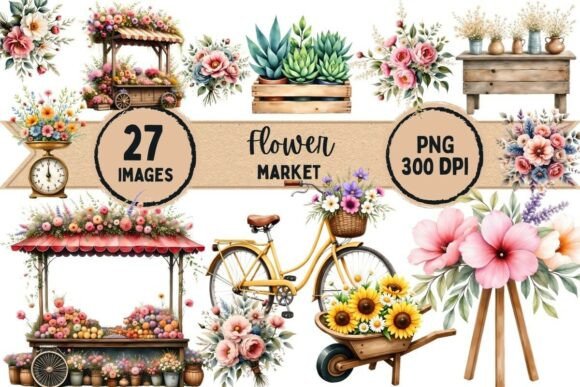 Download Whimsical Flower Market Clipart - Premium Resources