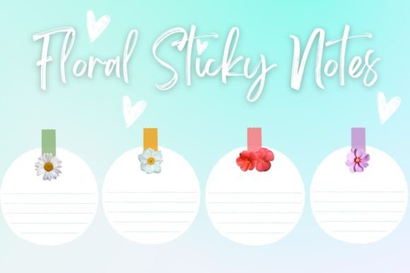 Download Floral Sticky Notes PNG Clipart Set - Sticky notes png Collection