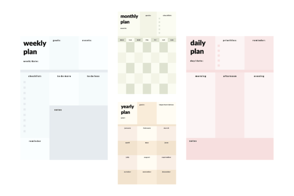 Download Colorful Printable Planner Template Set - Printable planner template Collection