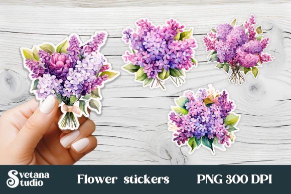 Download Lilac Flower Stickers Printable | Spring - Lilac Collection