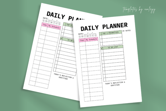 Download Aesthetic Daily Planner Canva Template - Aesthetic daily planner Collection
